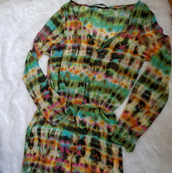 Sheer multi cover up or dress - Picture 3 of 3